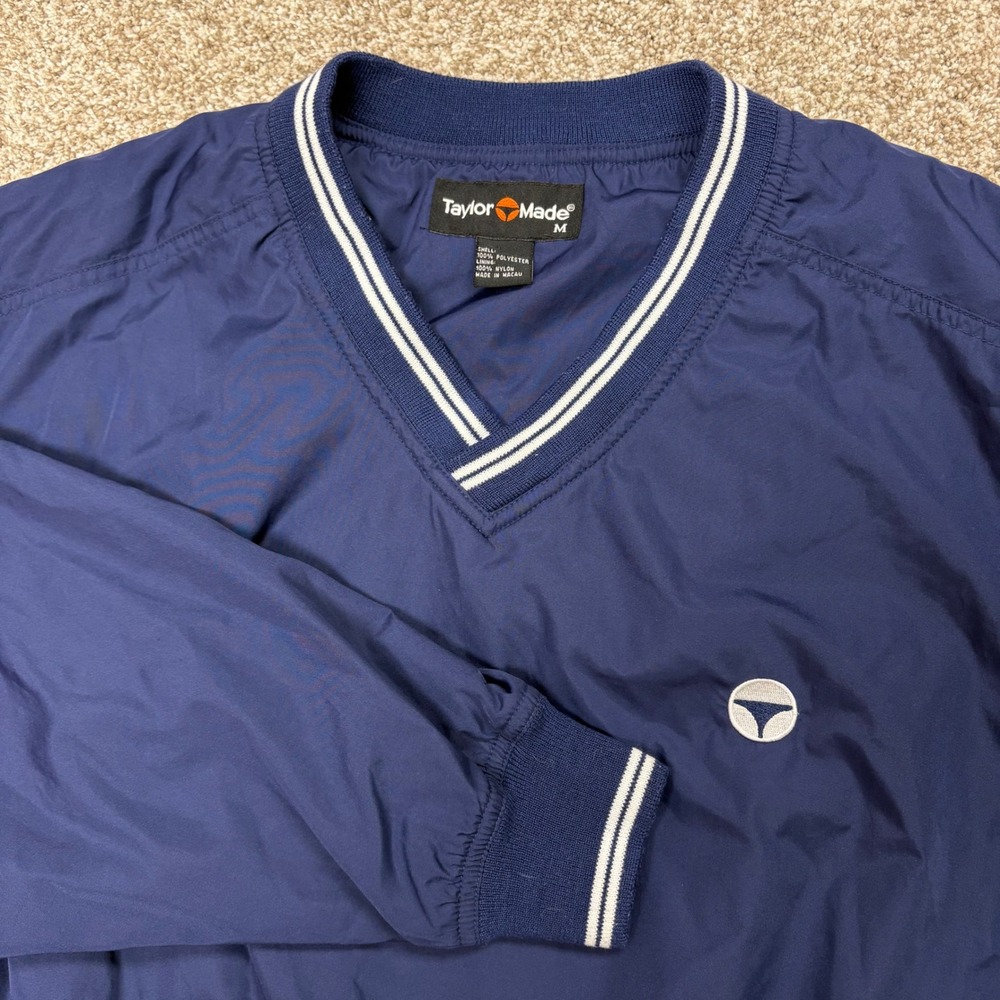 Vintage TaylorMade Windbreaker Pullover Mens Medium Navy Blue Golf Jacket